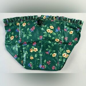 Longaberger Flower Pot Basket Liner Emerald Vines Green Yellow